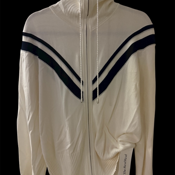 Escada Jackets & Blazers - Escada / White and Navy Zip-Up